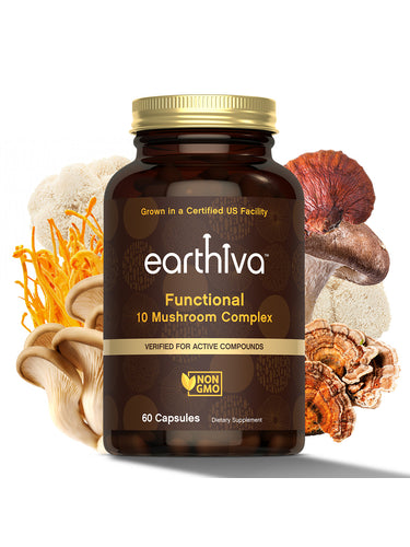 Organic Mushroom Blend | Grown in a Certified US Facility | 10-in-1 Complex 1,200 mg | Lion’s Mane, Chaga, Turkey Tail, Maitake, Shiitake, Reishi  & More | Laboratory Tested | Superior Absorption