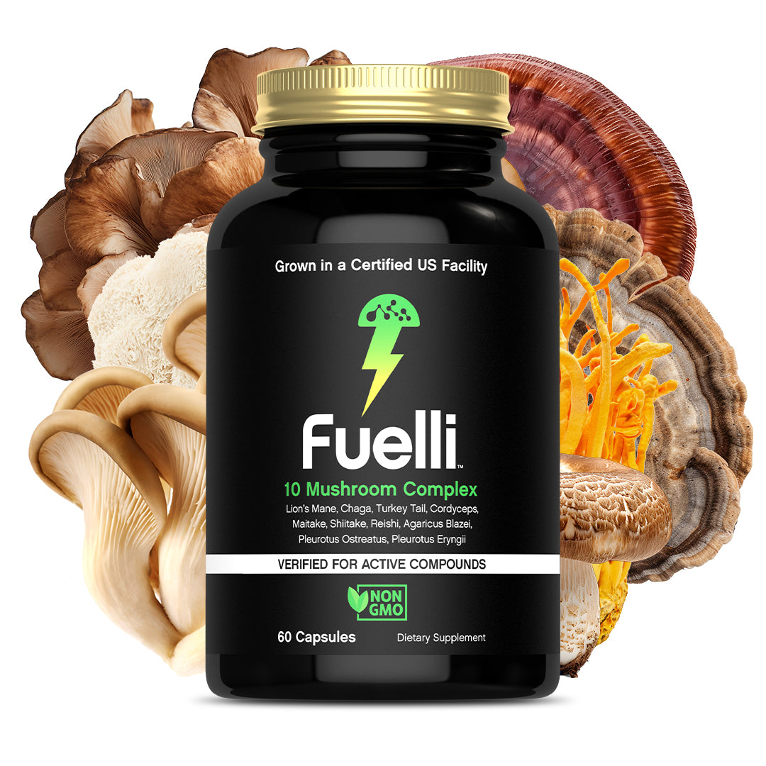 Organic Mushroom Blend | Grown in a Certified US Facility | 10-in-1 Complex 1,200 mg | Lion’s Mane, Chaga, Turkey Tail, Maitake, Shiitake, Reishi  & More | Laboratory Tested | Superior Absorption