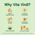 Vita Virdi Organic Greens | 20+ Superfoods & 18 Digestive Enzymes | 0g Sugar | Unflavored | USDA Organic, Non-GMO, Vegan | Daily Wellness & Nutrition Supplement